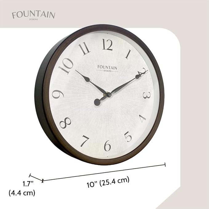 10 Inch Small Modern Farmhouse Wall Clock, Non Ticking Silent Clock for Bedroom, Modern and Vintage Style (Oil Rubbed Bronze)
