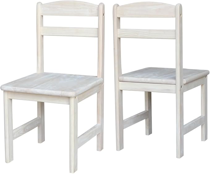 IC International Concepts Juvenile Chair, 13.75" W x 15" D x 27.5" H, Unfinished