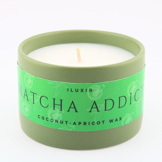 Matcha Scented Candle – Green Tea Citrus Sandalwood Aromatherapy Candle, Long Burning, Hand-Poured Coconut Apricot Wax, Non-Toxic, Cruelty-Free, Made in USA - 5 oz