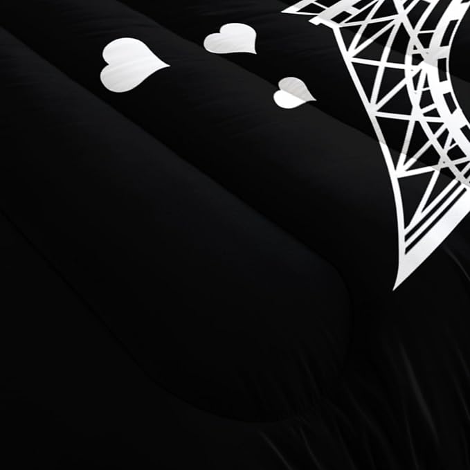 Kids Comforter Set Eiffel Tower Printed Pattern Bedding Set with 1 Comforter and 2 Pillowcases for Girls Boys Bedroom All Season(Tower1 Full)