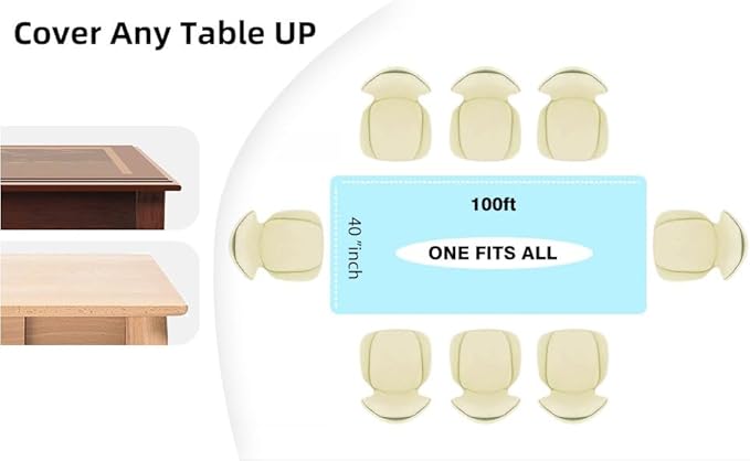 Craft And Party, Aqua Plastic Table Cover Roll - 40in X 100 feet Heavy Duty Plastic Banquet Table Cover Roll. (Aqua)