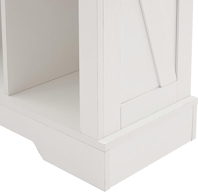 6 Cube Storage Organizer, 2 Tier Bookshelf, Vintage Wood Bookcase with Led Lights, Toy Storage Shelf, Wall Cube Shelves for Bedroom, Kids, Home Office, Living Room (White, 6)