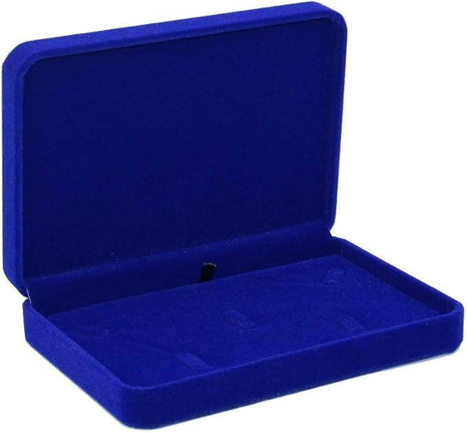 Wedding Jewelry Sets Velvet Box Necklace Earring Ring Display Case Storage Holder (Blue)