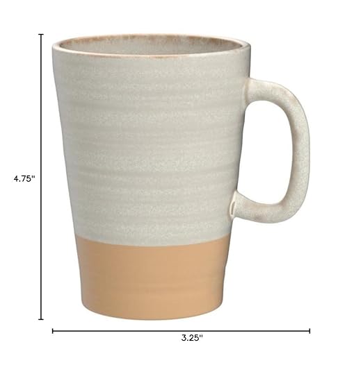 Gibson Elite 4 Pack Dreamweaver Terracotta Reactive 17 OZ Mug Set - Sand Cream