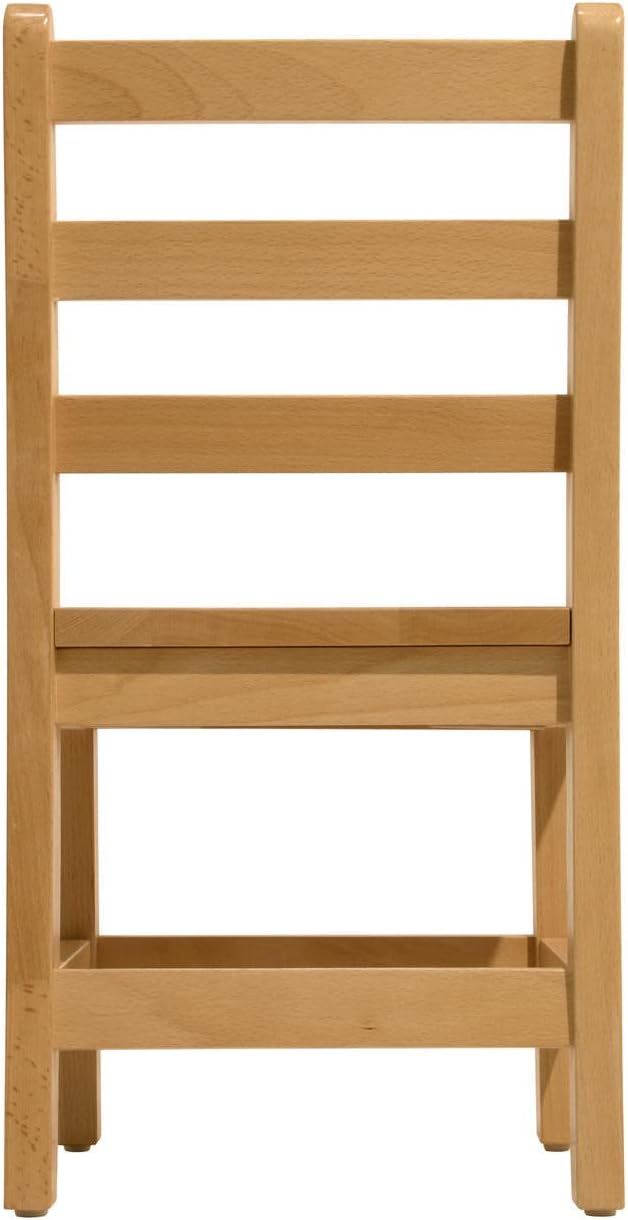 Kids Wooden Chair Set, Fully Assembled Youth Ladderback Wood Chairs for Children, 15" Seat Height for Ages 9-11 (Set of Two)