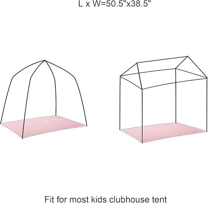 TTLOJ Rectangle Rug for Play Tent, Decorative Area Rug, Fluffy Soft Mat Pad for Kids' Playhouse, Nursery, Children's Room Decor, Dormitory Velvet 50.5" Lx38.5" W Pink