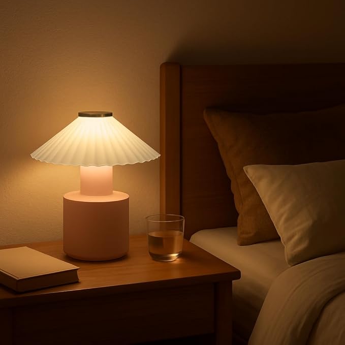 LED Night Light – Touch Dimmable Portable Table Lamp, Soft Warm Light, for Bedroom, Kids Room, Desk – Minimalist Nordic Style Gift – Black