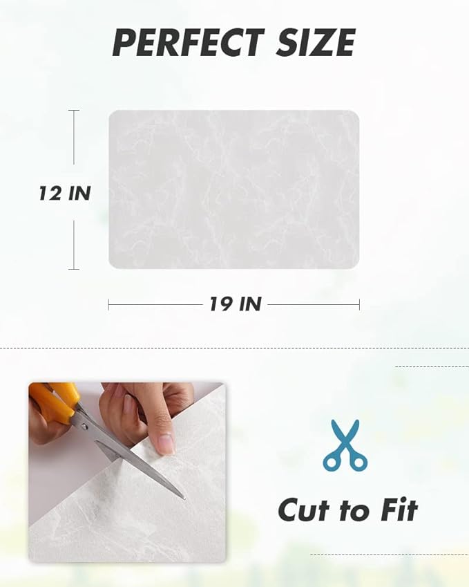 AMOAMI Coffee Mat - Hide Stain, Rubber Backed, Absorbent Dish Drying Mat for Kitchen Counter - Fits Under Coffee Maker & Machine, Dish Rack