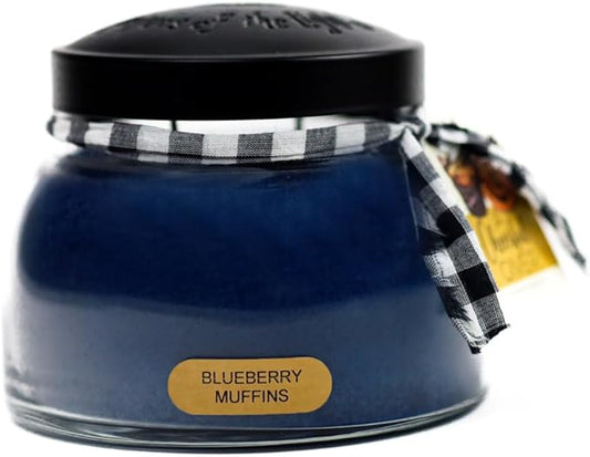 A Cheerful Giver - Blueberry Muffins Mama Scented Glass Jar Candle (22oz) with Lid & True to Life Fragrance Made in USA