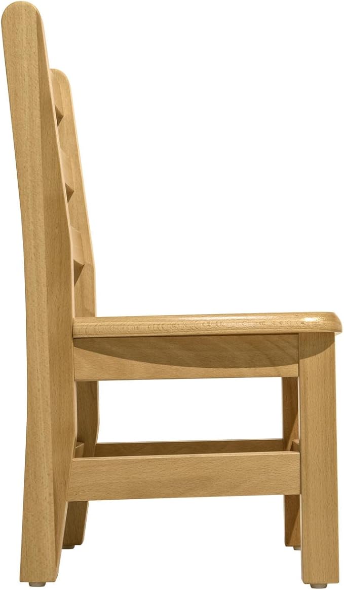 Kids Wooden Chair Set, Fully Assembled Youth Ladderback Wood Chairs for Children, 13" Seat Height for Ages 6-9 (Set of Two)