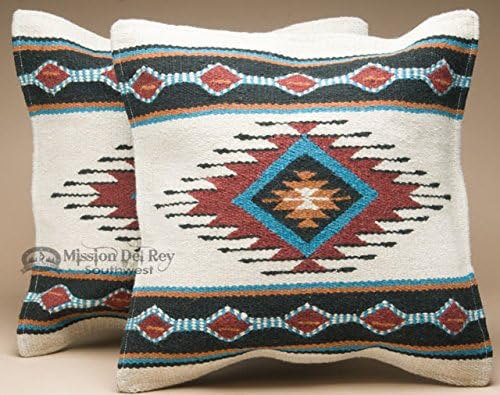 Mission Del Rey Southwestern Wool Throw Pillow Covers 18x18 - (Pair) Laguna