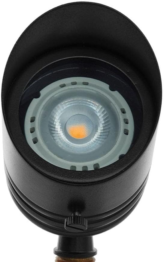 VOLT Fat Boy 12V Brass Outdoor Spotlight (Black) for Low Voltage Landscape Lighting of Yard, Lawn, Garden, Patio, Trees & House