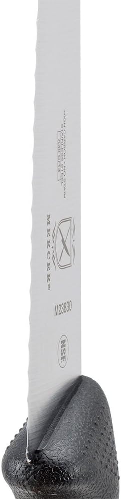 Mercer Culinary M23830 Millennia Black Handle, 7.5-Inch Wavy Edge, Chef's Knife