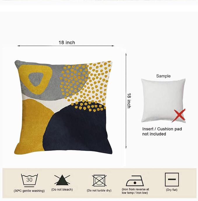 Jartinle Mustard Yellow Mid Century Modern Throw Pillow Covers Abstract Art Geometric Minimalist Pillow Covers Aesthetic for Couch Home Decor Set of 4