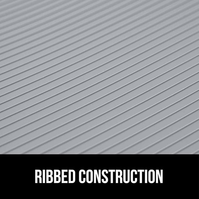 GORILLA GRIP DuraGuard Shelf Liner, 20x20 Non-Adhesive Cabinet Liners for Kitchen Drawers, Shelves, Refrigerator, Pantry Storage, Bathroom Closet, Durable Waterproof BPA Free Ribbed Plastic, Lt Gray