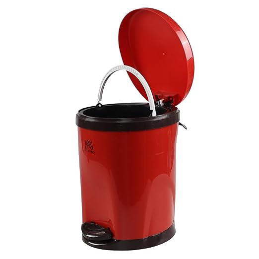 1.8 Gallon Small Multi-Functional Step Trash Can, Durable Plastic Waste Bin with Lid for Kitchen and Bathroom