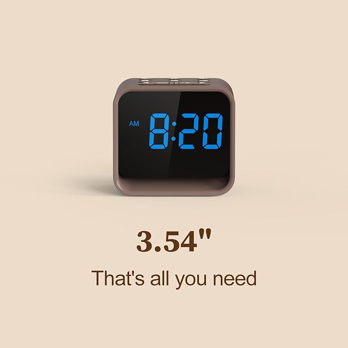 Housbay Wooden Sound Machine Alarm Clock for Bedrooms - Gentle Wake-Up with Birdsong, White Noise for Sleeping, Small Digital Clock for Phone-Free Routine - Walnut Wood