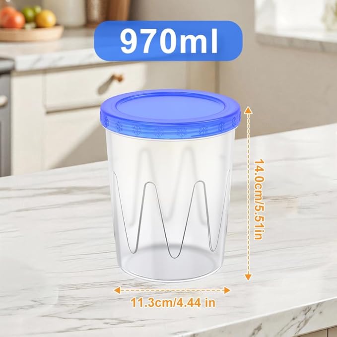 Freezer Storage Containers 6 Pack-32 Oz Deli Containers with Lids BPA Free Microwave and Dishwasher Safe,Food Storage Containers with Lids,Soup Containers for Oats/Salad