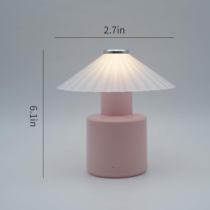 LED Night Light – Touch Dimmable Portable Table Lamp, Soft Warm Light, for Bedroom, Kids Room, Desk – Minimalist Nordic Style Gift – Pink