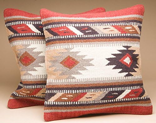 Mission Del Rey Southwestern Wool Throw Pillow Covers 18x18 - (Pair) Hopi