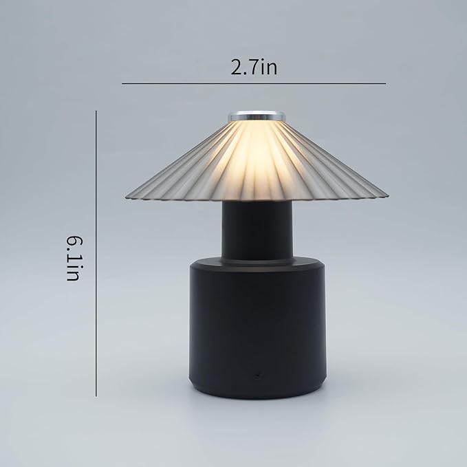 LED Night Light – Touch Dimmable Portable Table Lamp, Soft Warm Light, for Bedroom, Kids Room, Desk – Minimalist Nordic Style Gift – Black