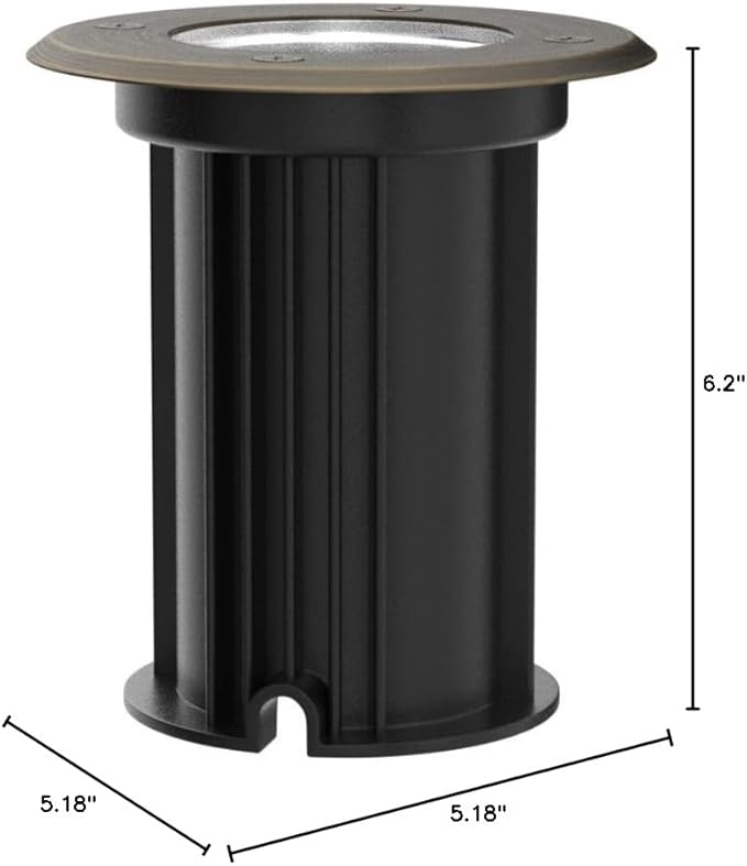 MALORY Brass Top Cover Landscape Well Lights, 12V Low Voltage Outdoor In Ground Lights,Landscape Lighting for Pathway, Driveway and Garden (Open Top, 1-Pack Without Bulb)