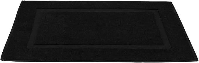DAN RIVER Classic Bath Mat - Black, 100% Ring Spun Cotton, Pack of 2, 21x34 inches, 800 GSM, Non-Slip, Absorbent, Quick Drying, Machine Washable Bathroom Floor Mats for Shower, Kitchen & Bath