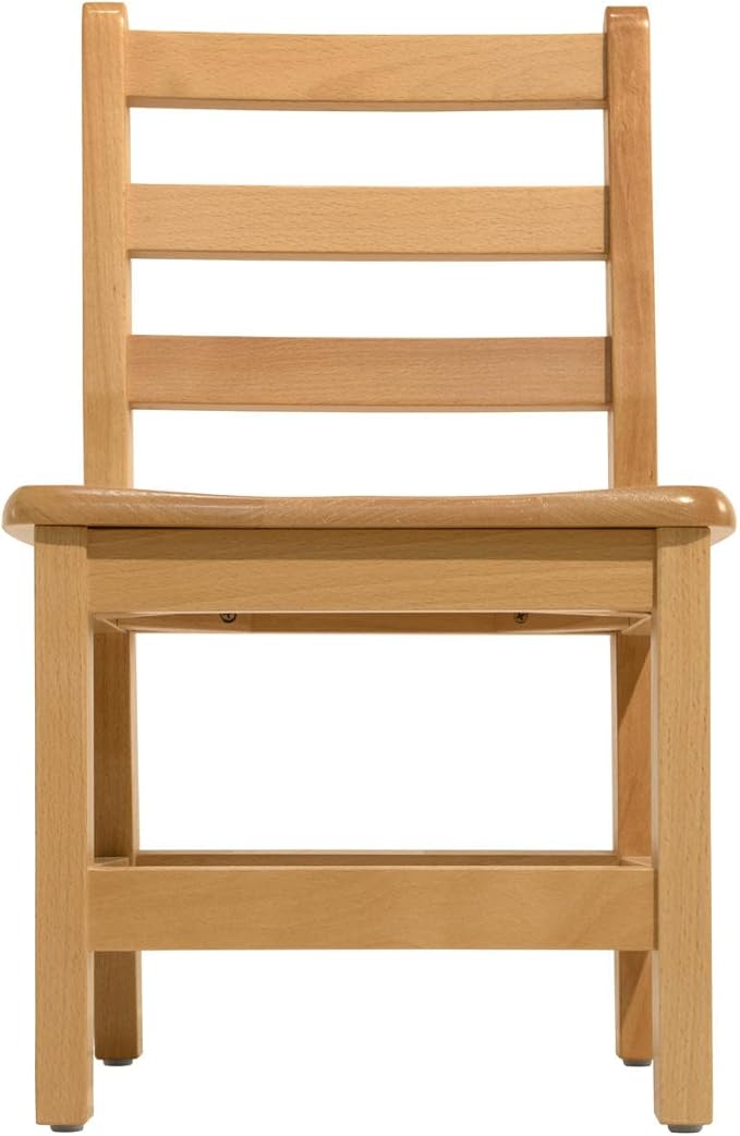 Kids Wooden Chair Set, Fully Assembled Youth Ladderback Wood Chairs for Children, 15" Seat Height for Ages 9-11 (Set of Two)