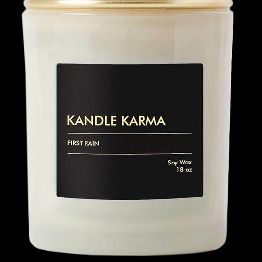 Luxury Soy Wax Candle, Scented Candle Jar Gifts for Women, Non-Toxic, Highly Scented & Long Lasting Up to 40 Hours Burning Time, Natural Large Aromatherapy Bathroom Candles: First Rain (18 Oz)