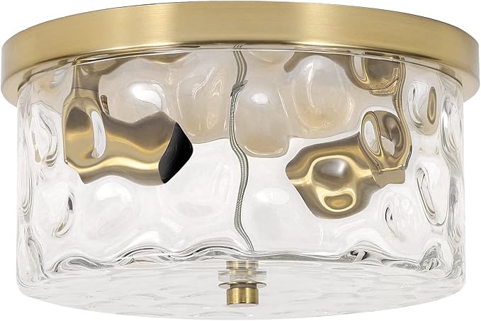 2-Light Flush Mount Ceiling Light Farmhouse Kitchen Island Ceiling Light with Bubble Glass Close to Ceiling Light Fixture for Living Room Bedroom Foyer Hallway