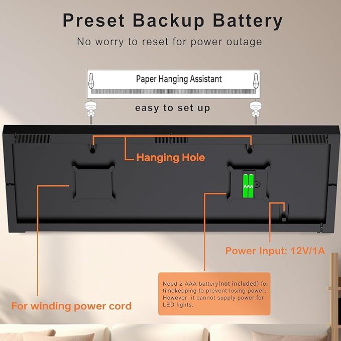 JALL 30" Large Digital Wall Mount Clock with Remote Control, Alarm, Huge Giant Big LED, Countdown, Auto DST, Temperature for Living Room Classroom Desk, Xmas, Birthday Gift, White