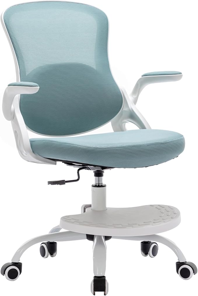 Kids Desk Chair,Ergonomic Study Chair with Adjustable Height,Swivel Mesh Desk Chair with Wheels,Home Office Chair for Children in Home Bedroom Blue