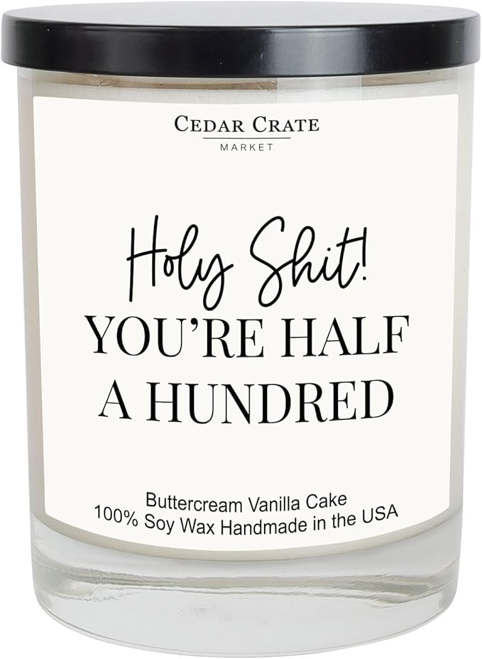 50th Birthday Gifts for Women - Best Ideas, Buttercream Vanilla Scented, 100% Soy Candle for Women, Friends, Wife, Sister, Mom, Grandma, Handmade Aromatherapy Candles Decoration