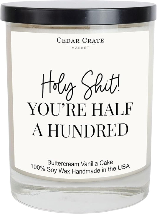 50th Birthday Gifts for Women - Best Ideas, Buttercream Vanilla Scented, 100% Soy Candle for Women, Friends, Wife, Sister, Mom, Grandma, Handmade Aromatherapy Candles Decoration