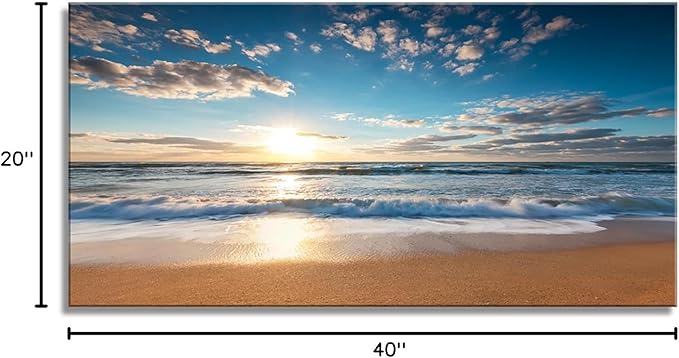 YYYYHPP YP1950 Beach Sunrise Over The Tropical Sea Pictures Print on Canvas Wall Art for Home Decor, Stretched and Framed, Easy to Hang