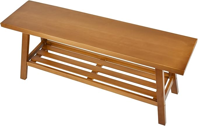 31.5" Farmhouse Solid Wood Bench, Small Long Rustic Storage Entryway Bench for Indoor, Bedroom,Dining Room, Living Room and Hallway