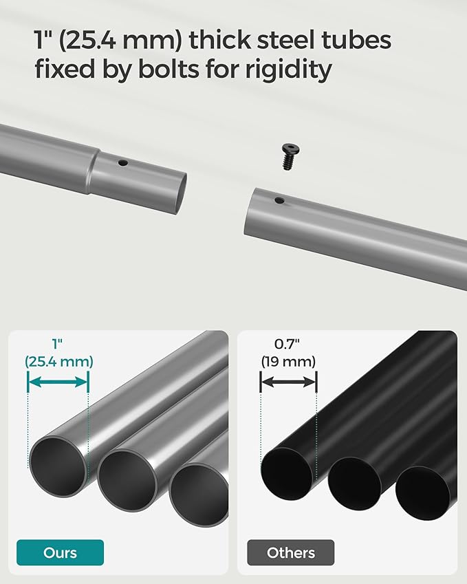 SONGMICS Double Rods Clothes Rack with Wheels, Clothing Rack for Hanging Clothes, Heavy Duty Garment Rack with Mesh Storage Shelf, 2 Brakes, Each Top Rail Holds up to 77 lb, Gery UHSR026G01