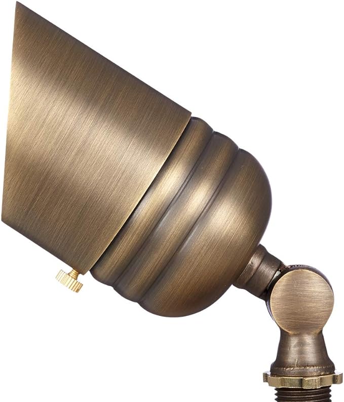 VOLT Fat Boy 12V Brass Outdoor Spotlight (Bronze) for Low Voltage Landscape Lighting of Yard, Lawn, Garden, Patio, Trees & House