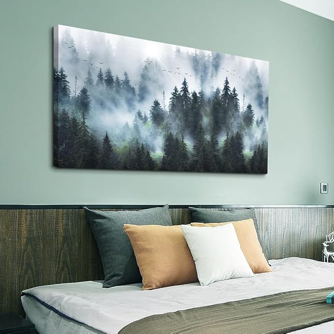 DZRWUBHS Large Size Abstract Canvas Wall Art For Living Room Wall Decorations For Bedroom Office Wall Decor Abstract Mountain Wall Painting Framed Pictures Artwork Farmhouse Home Decor Art 30"X60"