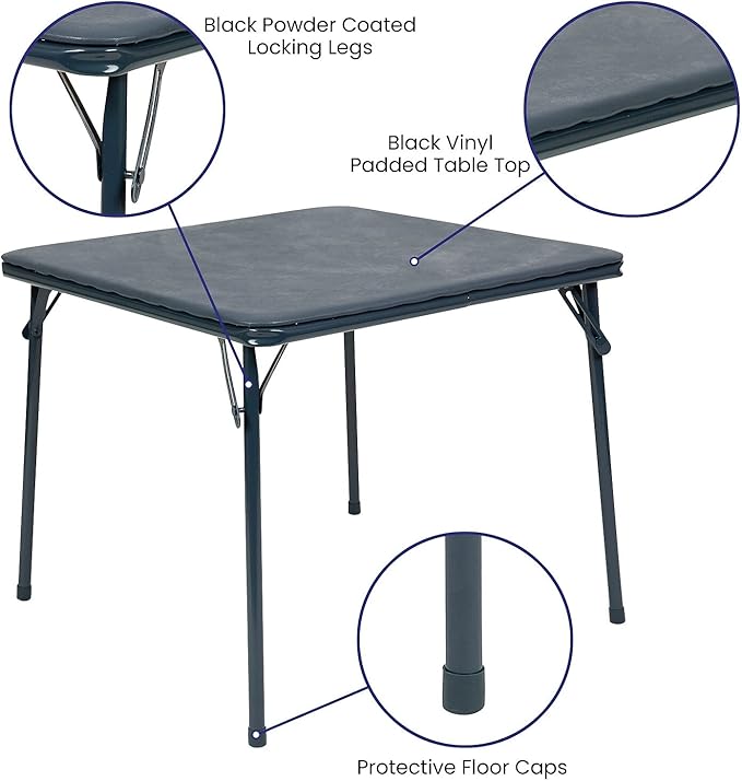 Flash Furniture Mindy Kids Navy 5 Piece Folding Table and Chair Set