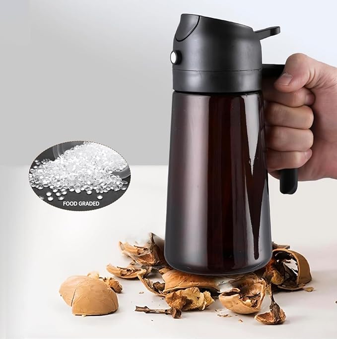 2 In1 Olive Oil Edible oil Dispenser for Kitchen, 16oz Oil Sprayer Bottle for Cooking, Glass Oil BottleSpray and Pour,Food-Grade Mister for Air Fryer, Salad,Baking,BBQ, Upgraded Light Blockin