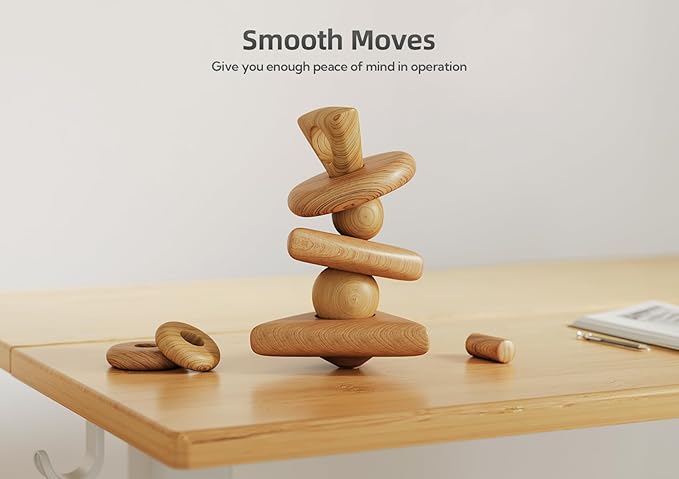 Claiks Bamboo Electric Standing Desk, Adjustable Height Stand up Desk, 55x24 Inches Sit Stand Home Office Desk with Splice Board, White Frame/BambooTop