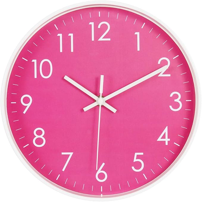 10-Inch Modern Simple Wall Clock Indoor Silent Non-Ticking Quartz Quiet Sweep Movement Battery Operated Wall Clock for Office/Kitchen/Bedroom/School Decorative
