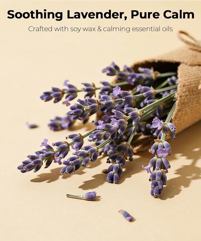 Housewarming Gifts New Home–7oz Lavender Candle, Cozy Aromatherapy Decor, Gift for Friends, Family & New Homeowners, House Essentials for New Home, New House Essentials by Joyqua, White