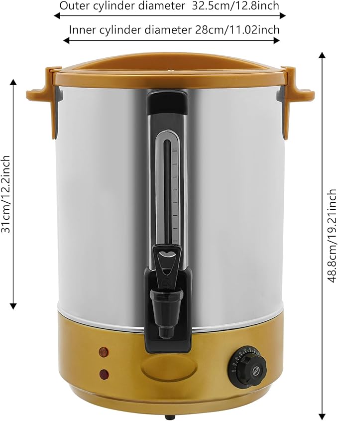 Electric Hot Water Dispenser 240 Cups Commercial Coffee Percolator & Beverage Dispenser w/Temperature Control, Stainless Steel Coffee Urn for Coffee & Tea
