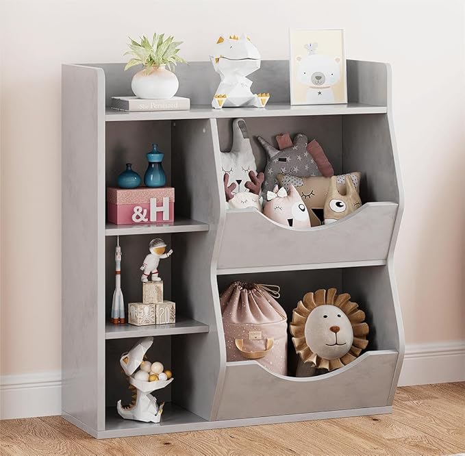 GarveeHome Kids Toy Storage Organizer, Children Bookcase with Storage Cubbies, Toddler Toy Shelf for Playroom, Living Room, Nursery