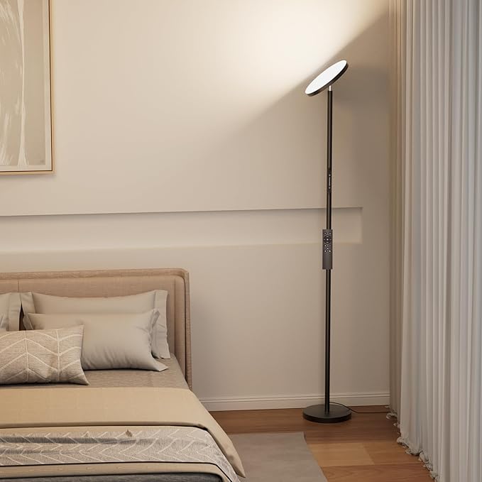 Floor Lamps for Living Room, 32W 3000LM Super Bright LED Torchiere Floor Lamp with Remote & Touch Control, 69" Tall Standing Lamp with 350°Rotating Head for Reading Office Bedroom