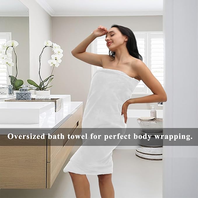 MINCHI 4 Piece Oversize Bath Towels Set, Ultra Soft Absorbent Bathroom Towel for Home and Hotel Shower Towel Oversized Bath Sheet, 35x70 Large Bath Towels 600 GSM, White