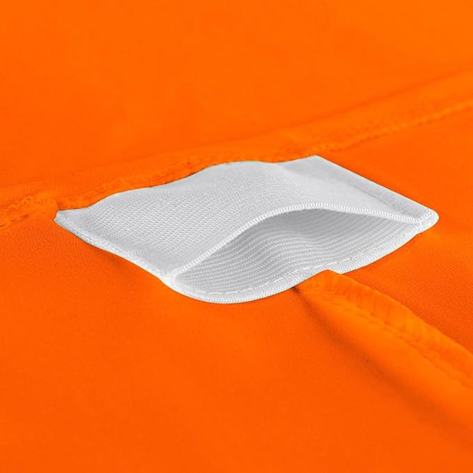 2 Pack 8FT Neon Orange Spandex Tablecloth Stretch Fitted Table Cover for Rectangular Table Event, Wedding, Banquet and Parties