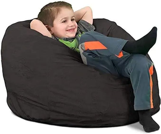 ULTIMATE SACK Kids Bean Bag Chair, Oversize Bean Bag Chair for Adults, Comfy Chair Bean Bag Couch Lounge Sofa Loveseat Furniture | Grey Suede